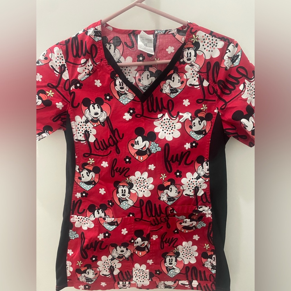 Minnie Mickey Heart Scrub XS Disney